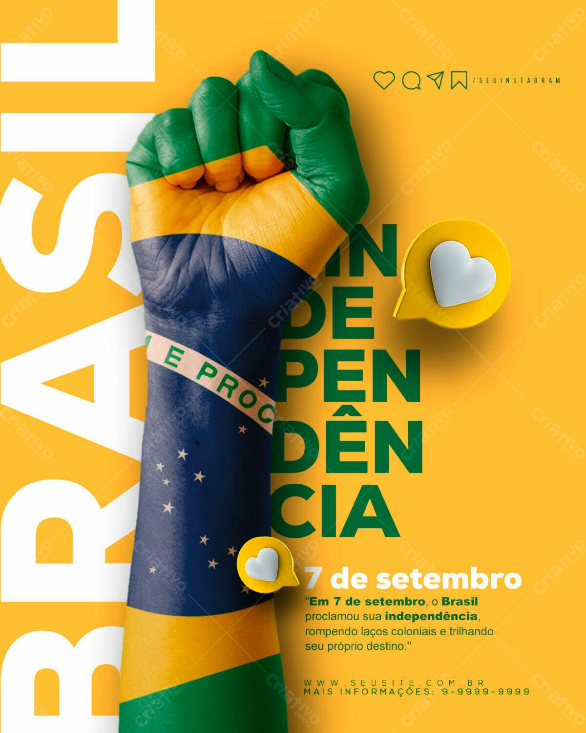Flyer Dia da Independência do Brasil PSD Editável