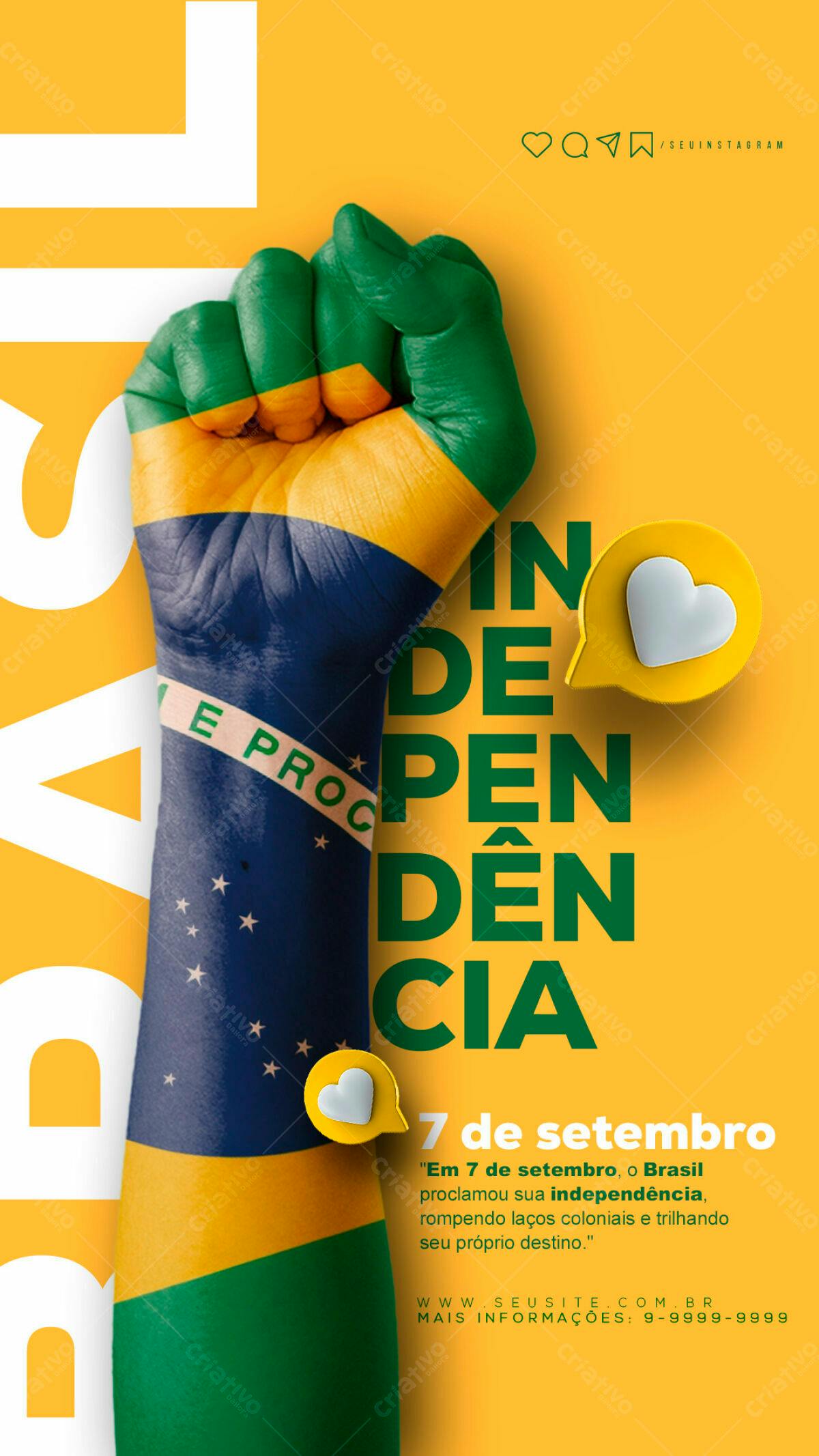Flyer para 7 de Setembro PSD Editável