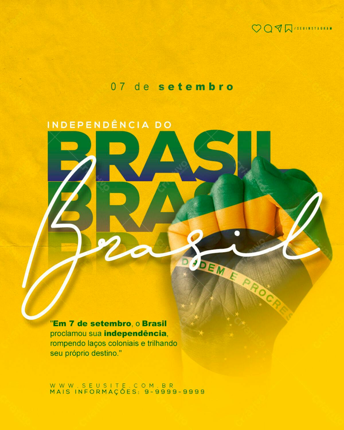 Flyer para 7 de Setembro PSD Editável