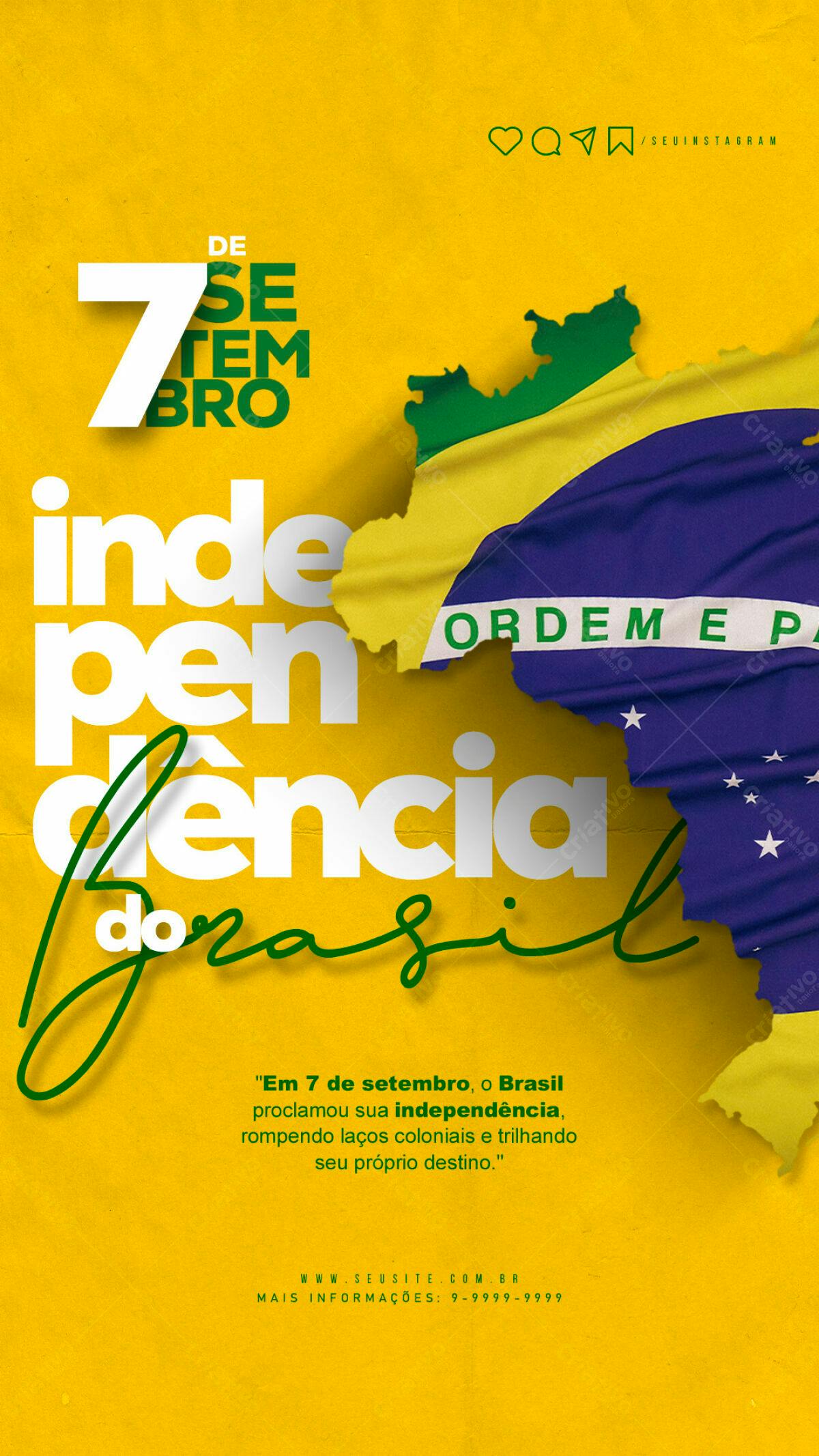 Flyer 7 de Setembro Independência do Brasil PSD Editável
