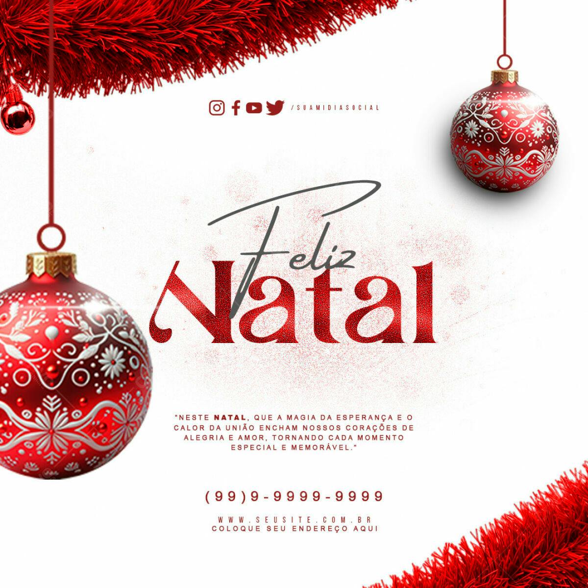 Postagem de Natal PSD Editável