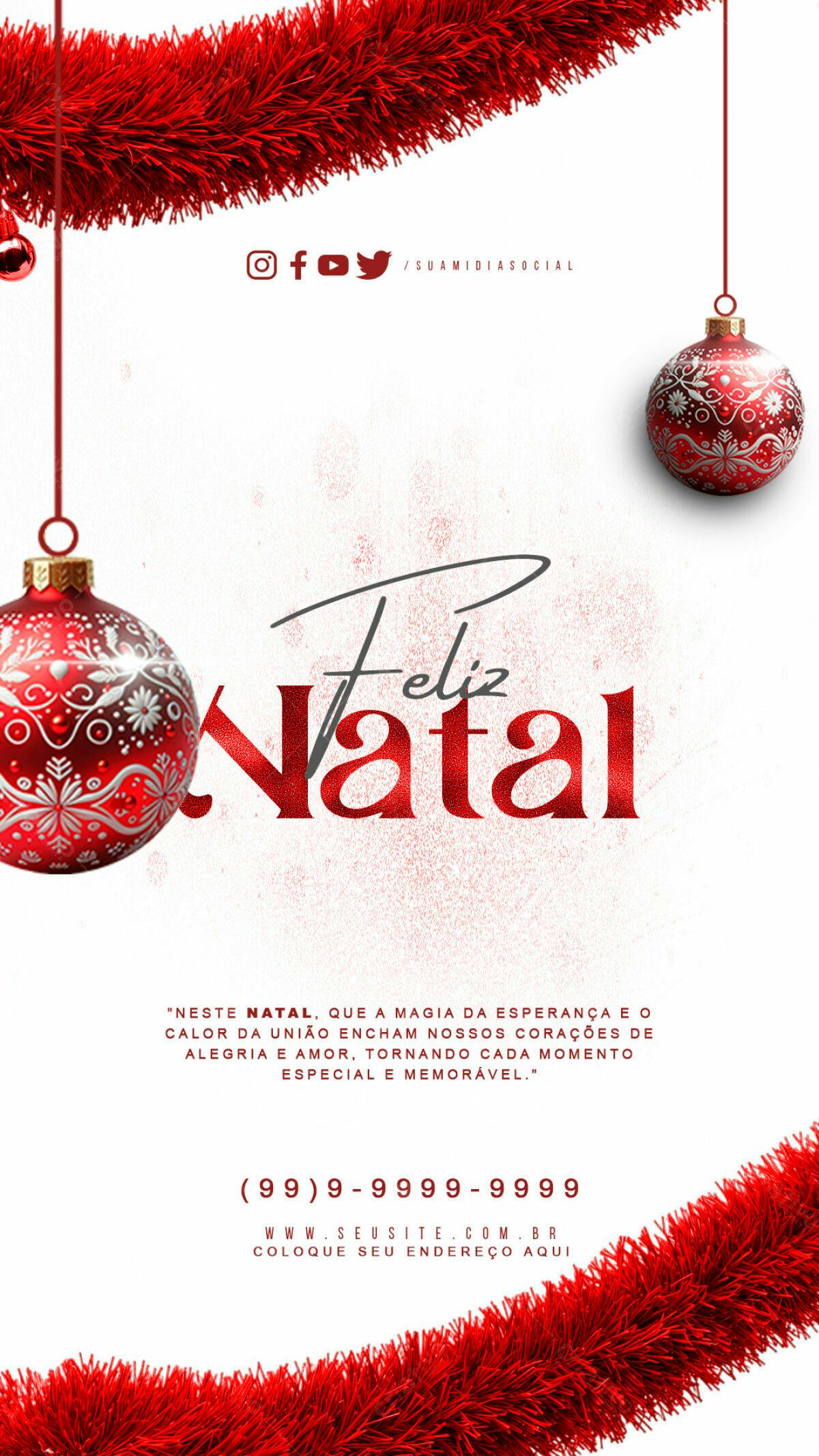 Flyer de Feliz Natal PSD Editável