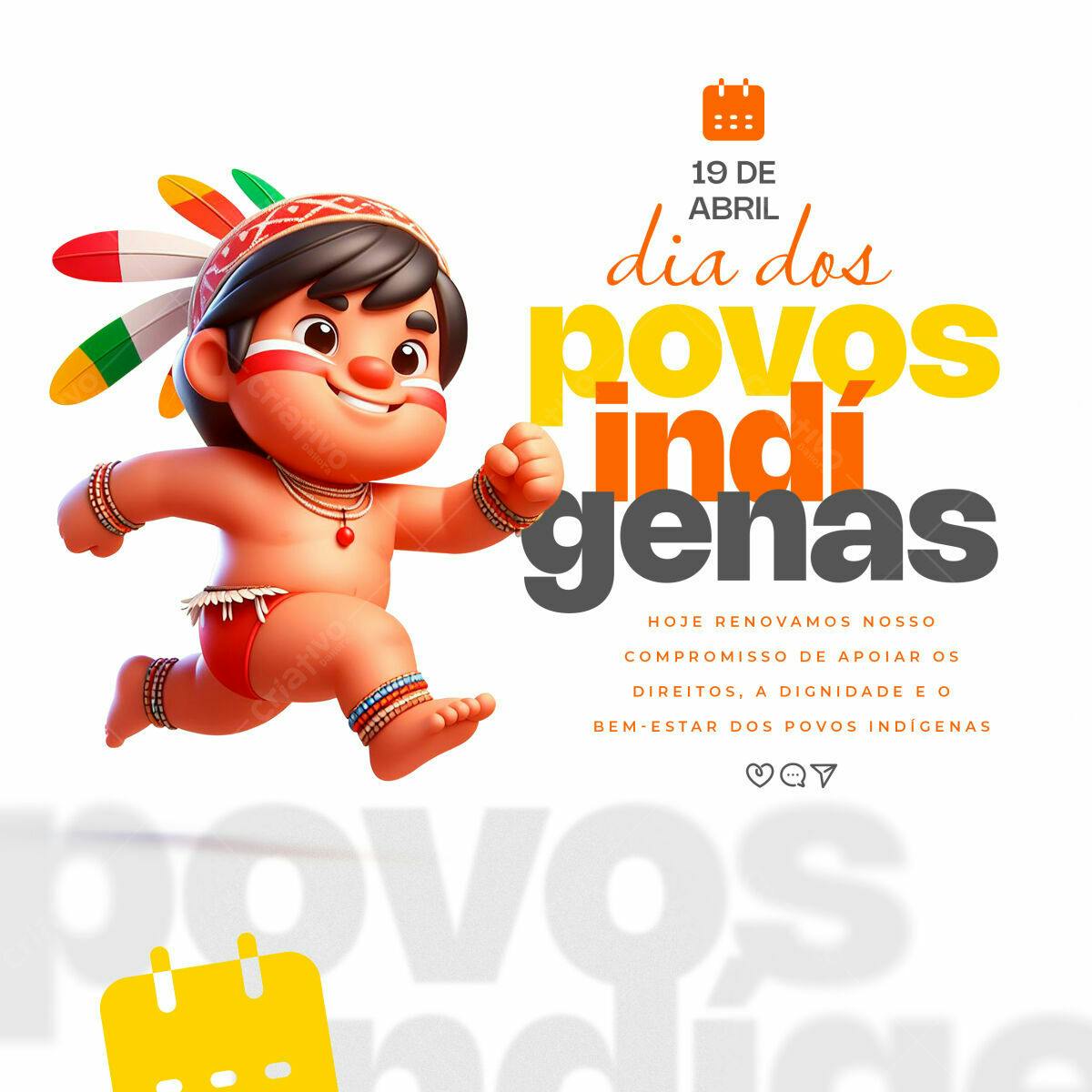 Post para o Dia dos Povos Indígenas PSD Editável