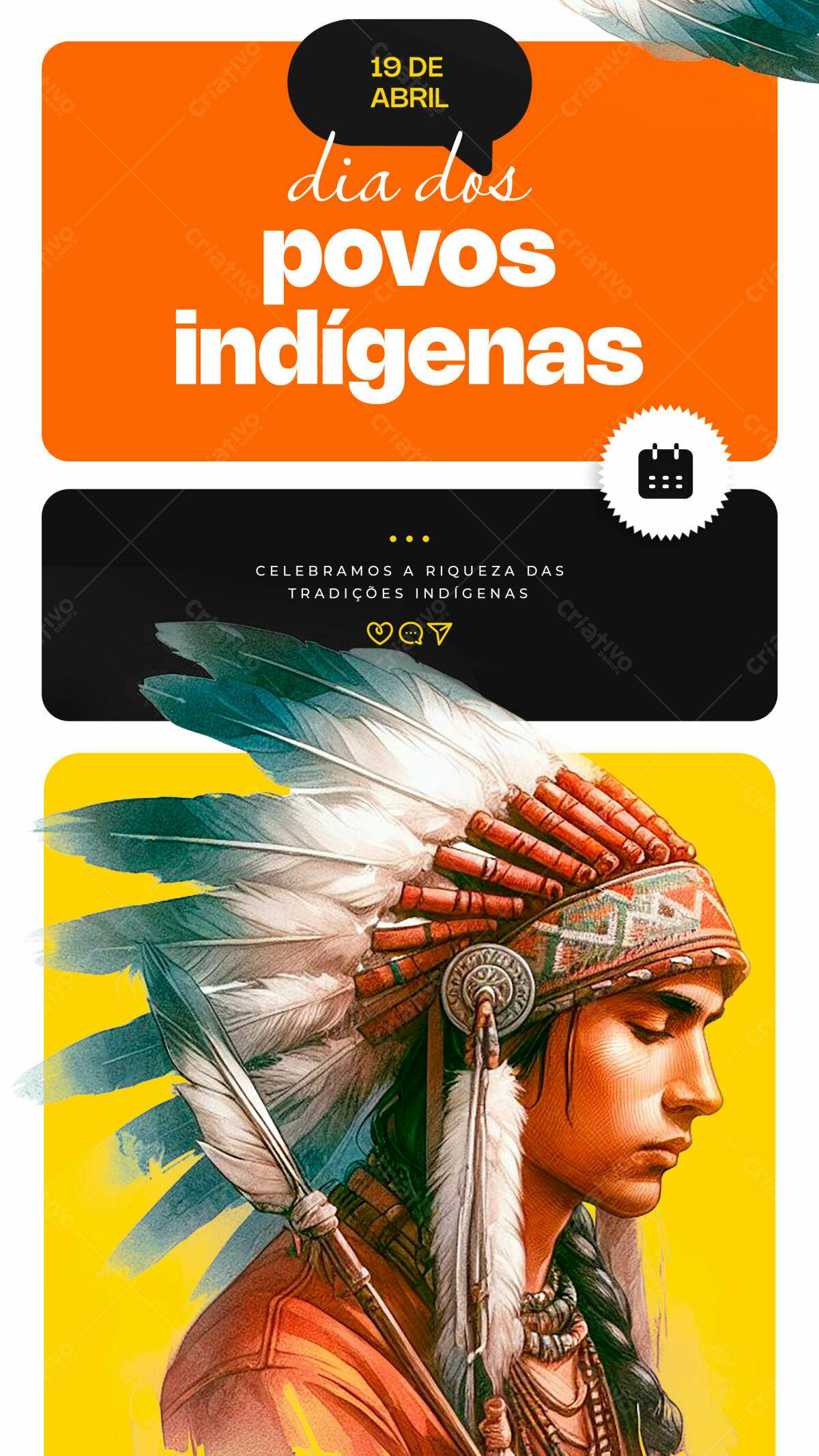 Flyer Dia dos Povos Indígenas PSD Editável