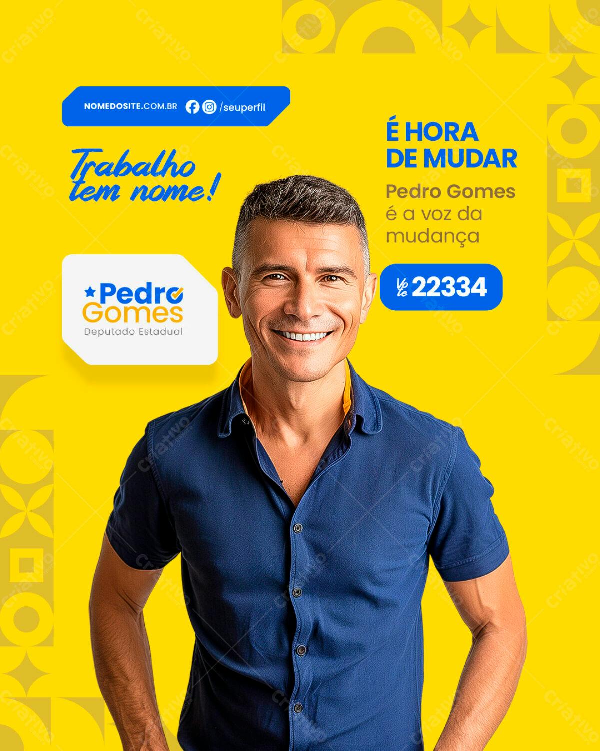 Postagem Política para Campanha Eleitoral PSD Editável