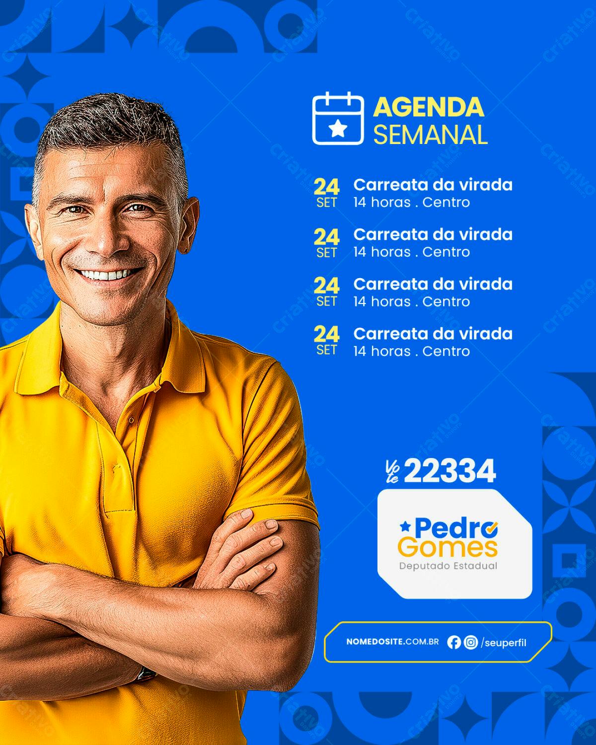 Postagem de Redes Sociais para Carreata PSD Editável
