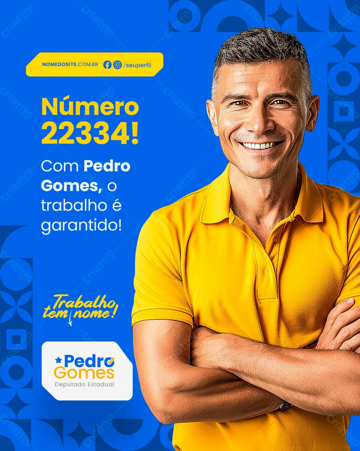 Postagem para Redes Sociais com Foto de Candidato PSD Editável