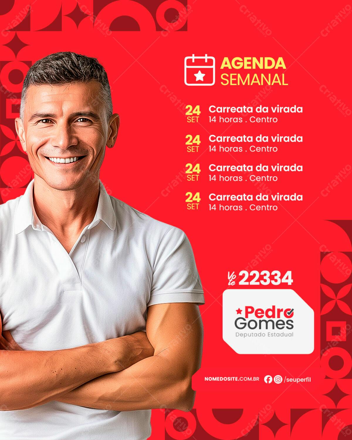 Post para Agenda Semanal PSD Editável