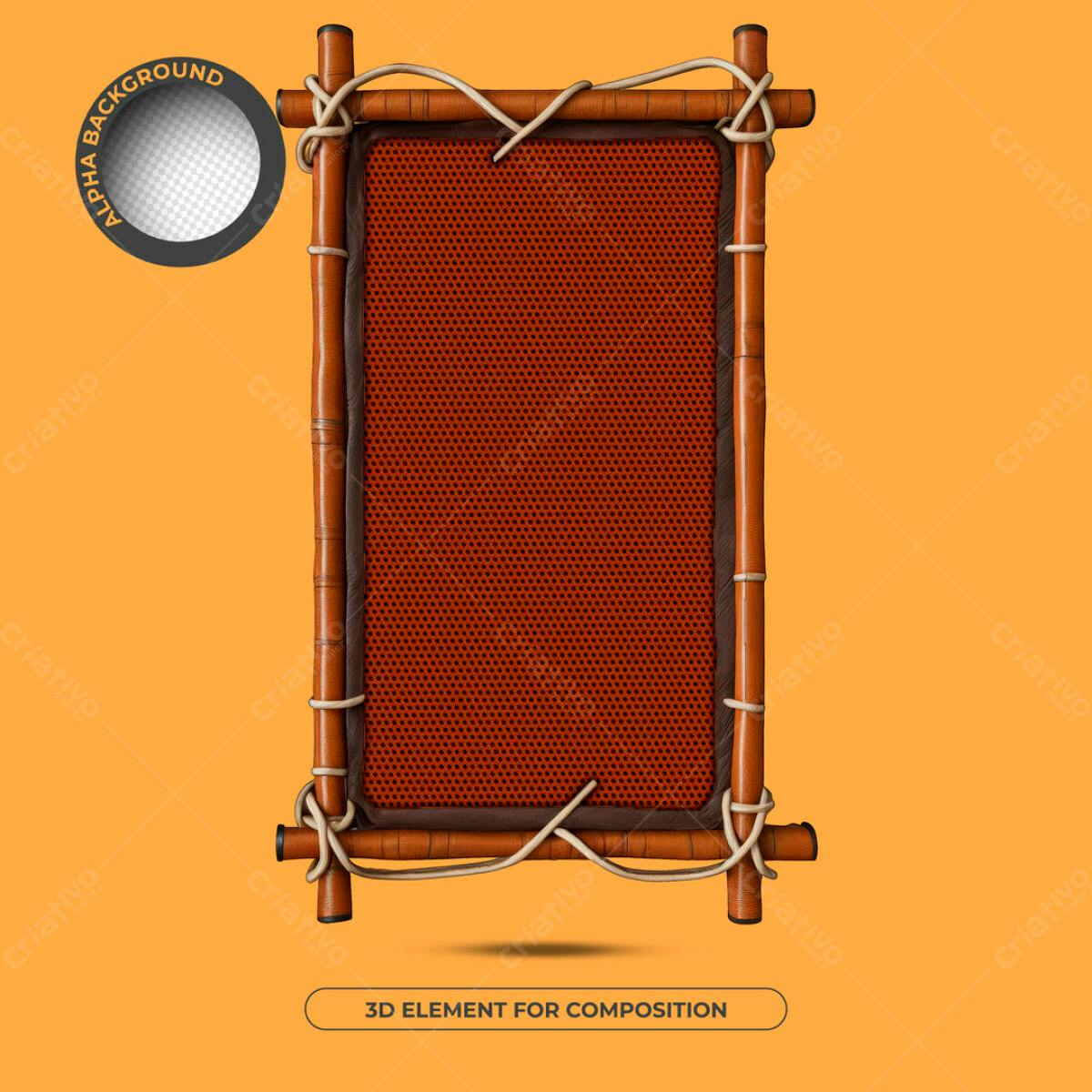 Moldura 3D em Bambu PSD Editável
