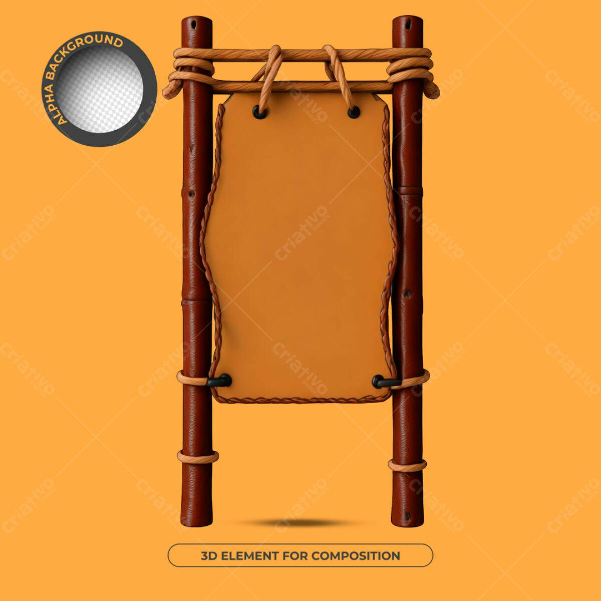Placa de Madeira para Cardápio PSD Editável