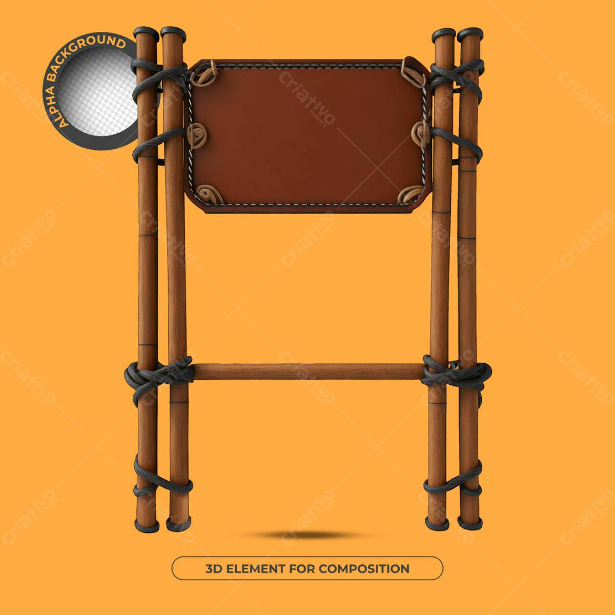 Placa de Madeira para Composição 3D PSD Editável