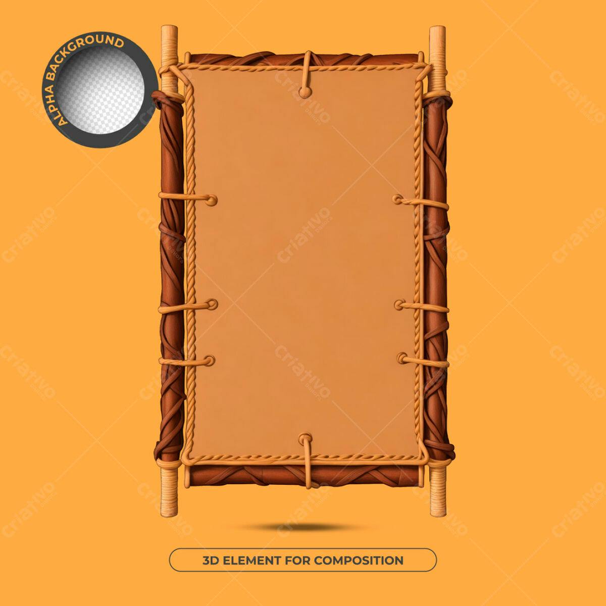 Moldura em Madeira PSD Editável