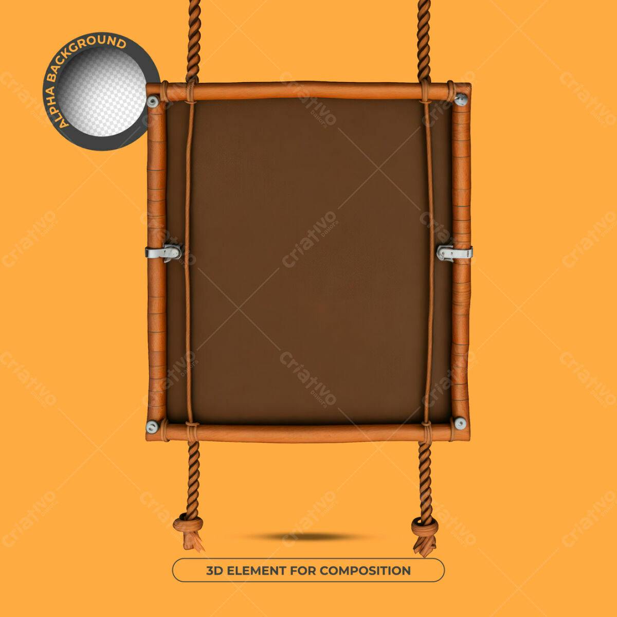 Moldura de Madeira Marrom PSD Editável