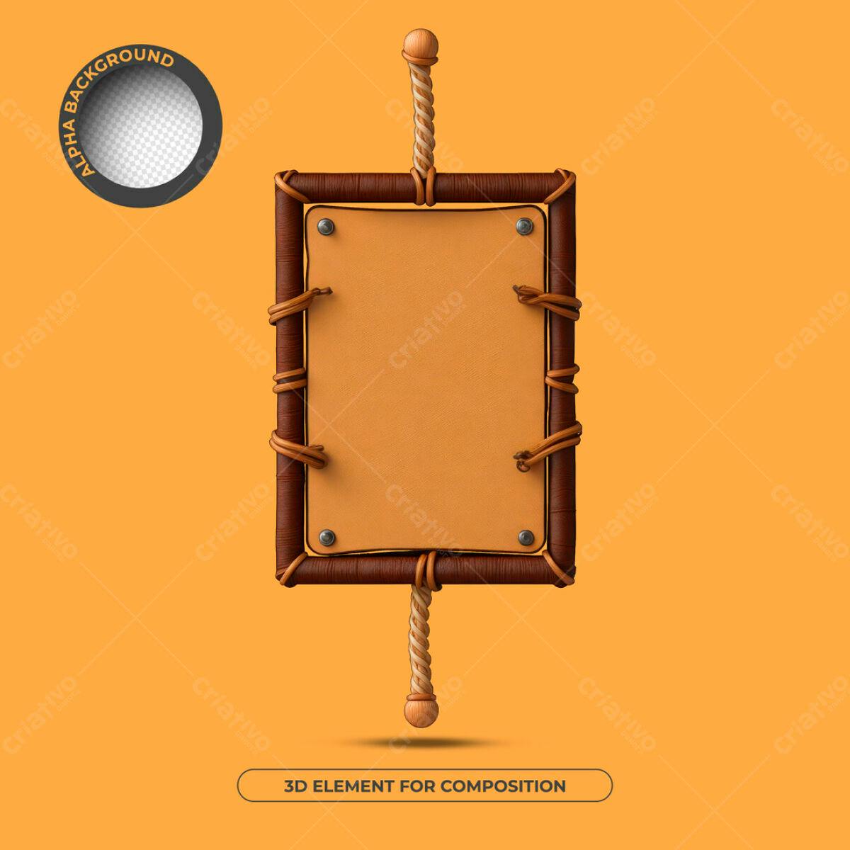 Elemento 3D para Composição PSD Editável