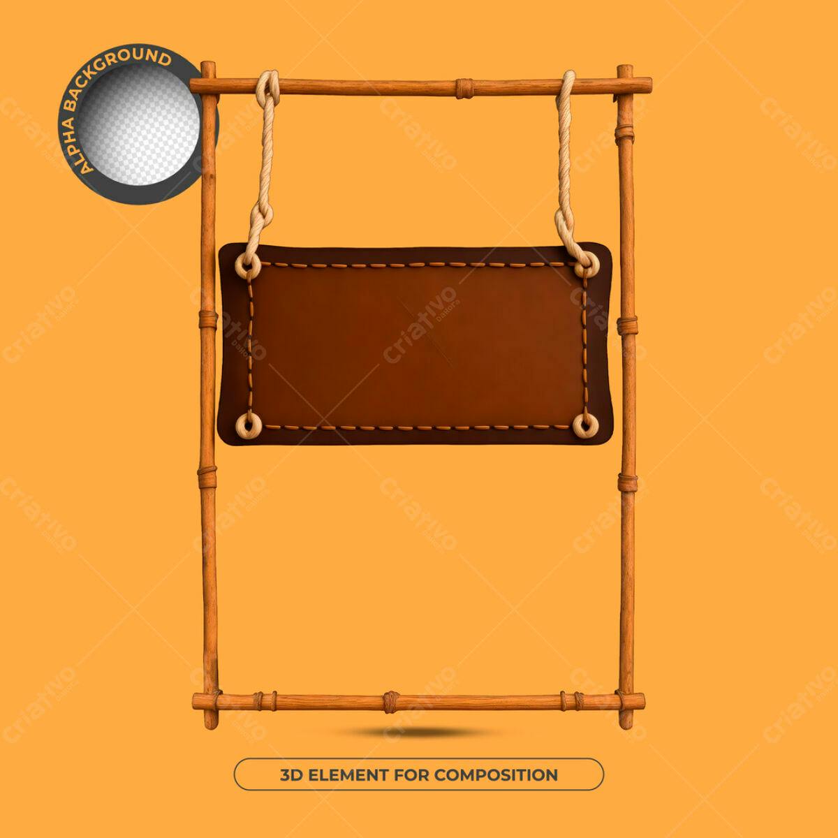 Placa de Madeira PSD Editável para Mockups