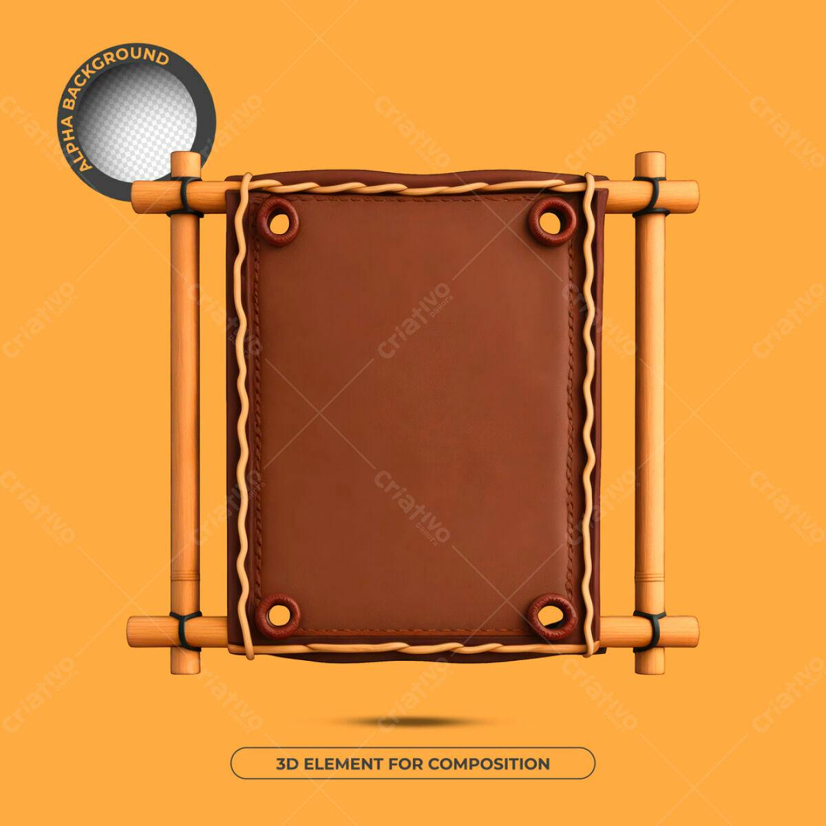Banner em Couro Marrom PSD Editável