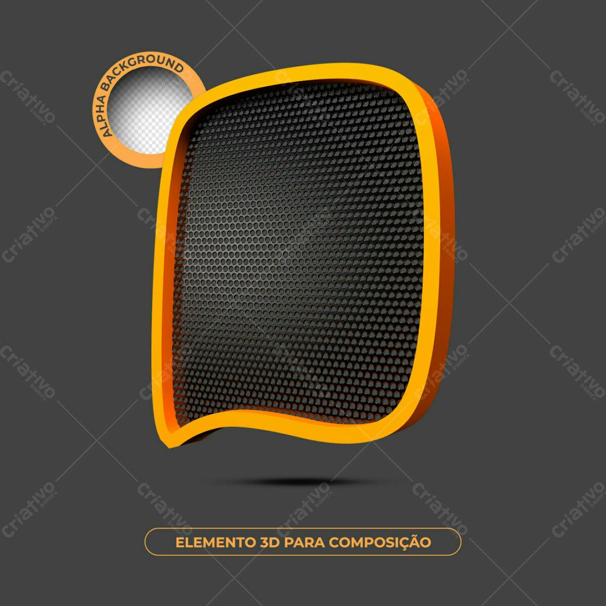 Elemento 3D Balão de Fala PSD Editável