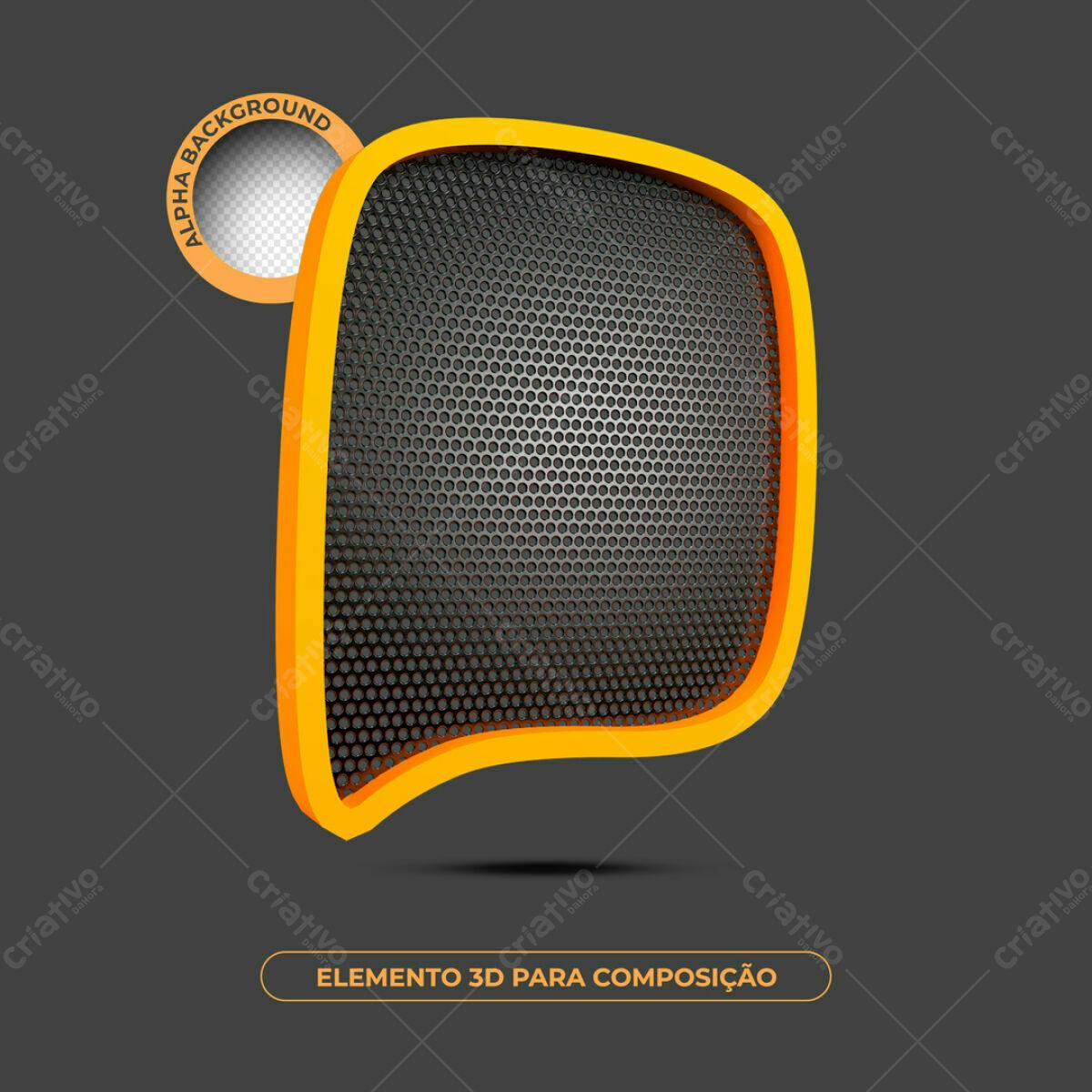 Elemento 3D Abstrato para Design PSD Editável