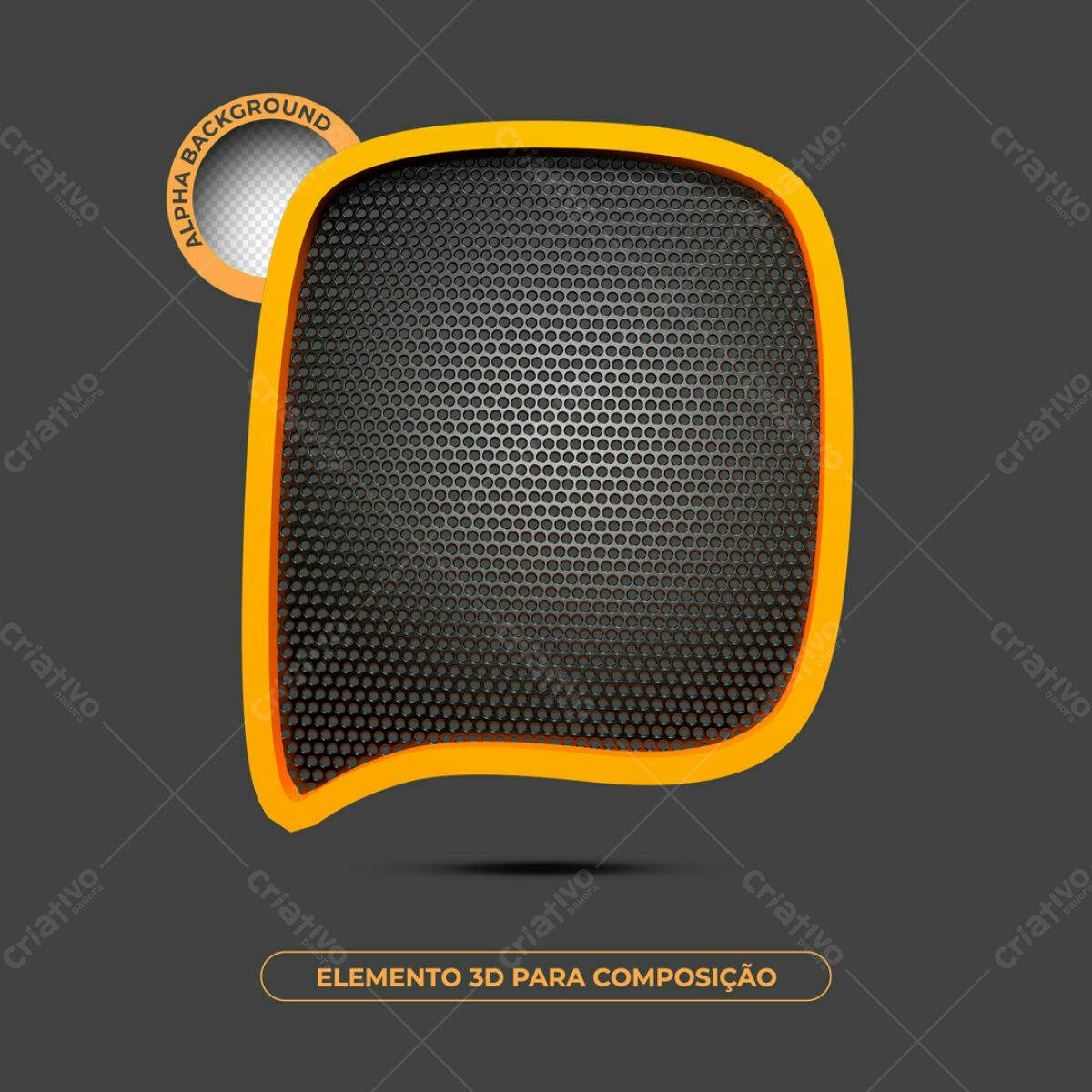 Elemento 3D Abstrato para Design PSD Editável
