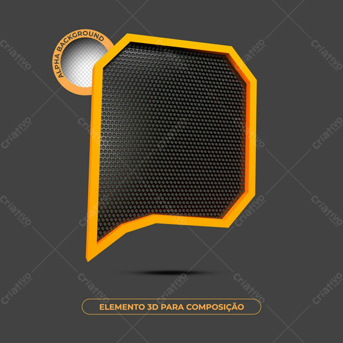 Elemento 3D Balão de Fala PSD Editável