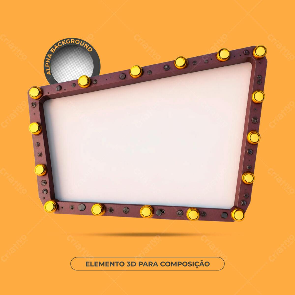 Moldura 3D para Composição PSD Editável