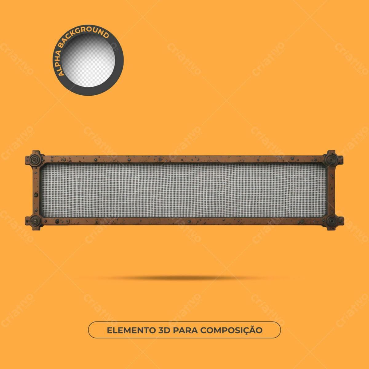 Elemento 3D Marrom para Composição PSD Editável