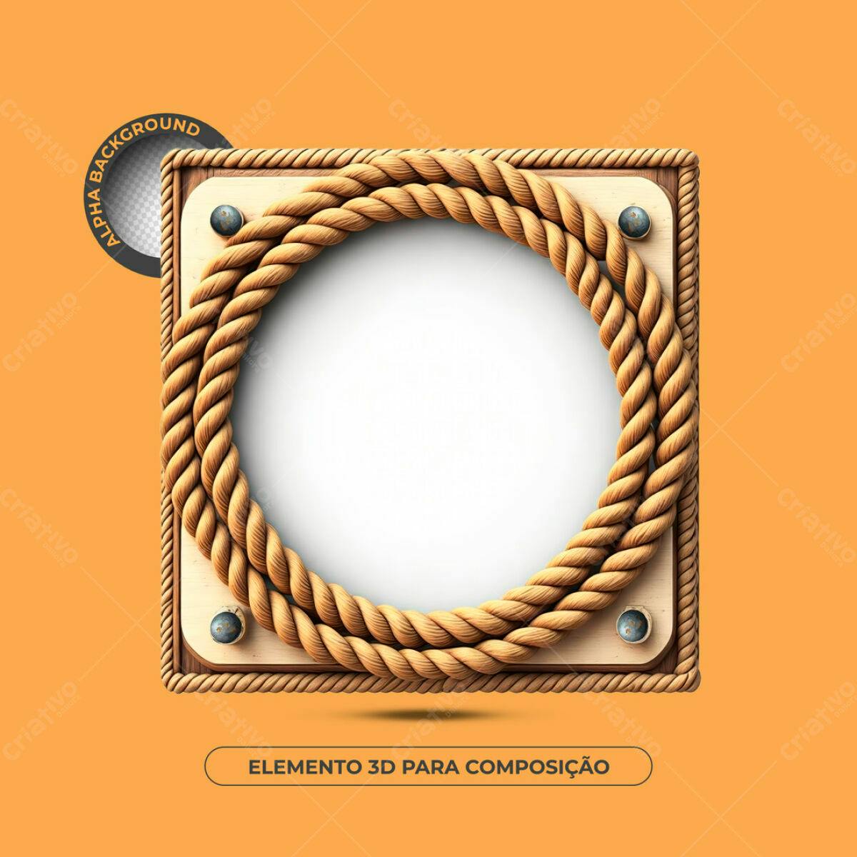 Moldura de Corda 3D PSD Editável