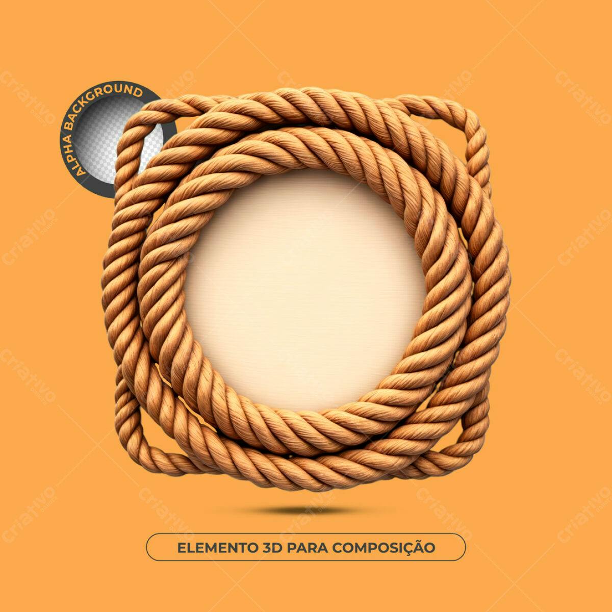Elemento 3D em corda PSD Editável