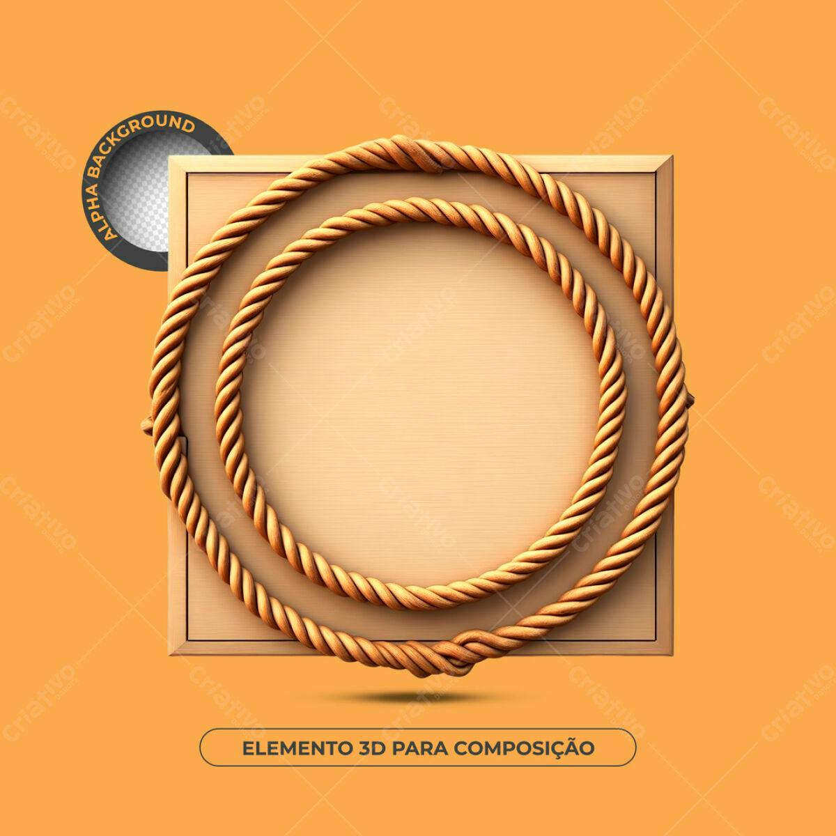 Elemento 3D em PSD para Design de Moldura Editável