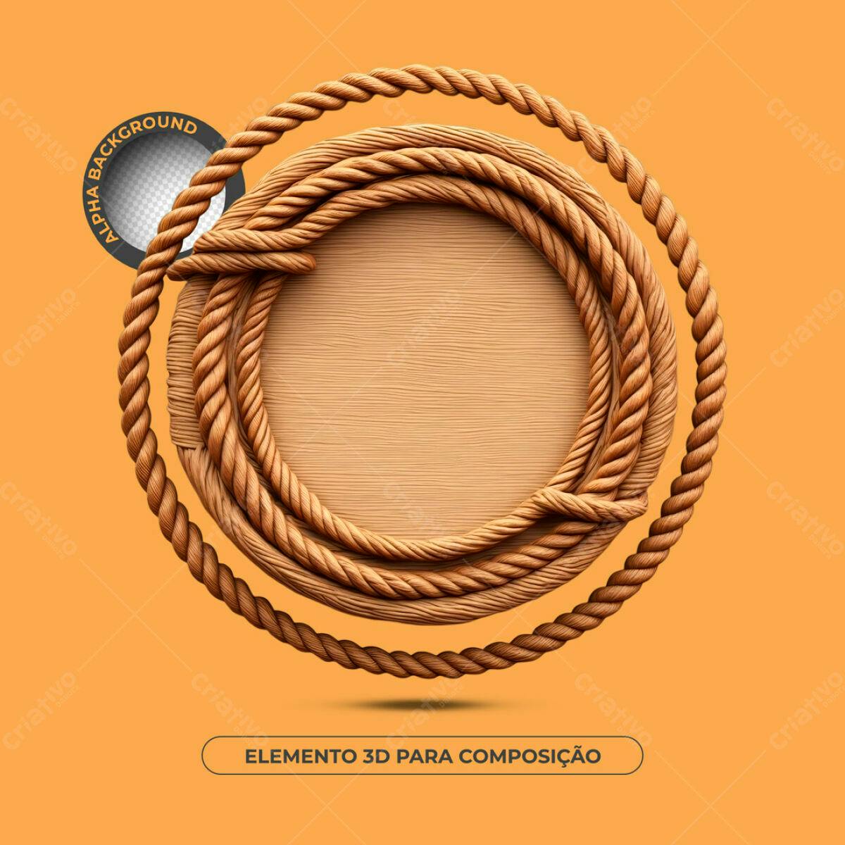 Elemento 3D de Corda para Composição PSD Editável