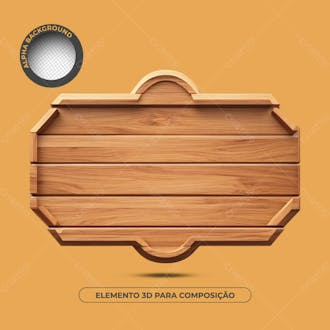 Base de texto de madeira elemento 3d para composição