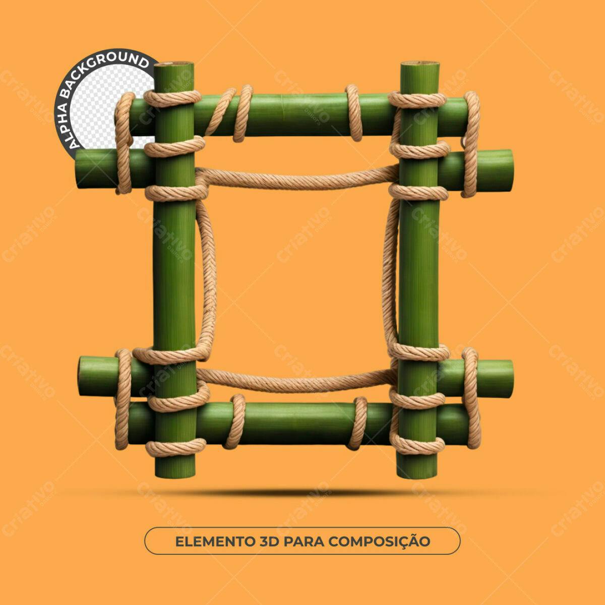Moldura de Bambu PSD Editável