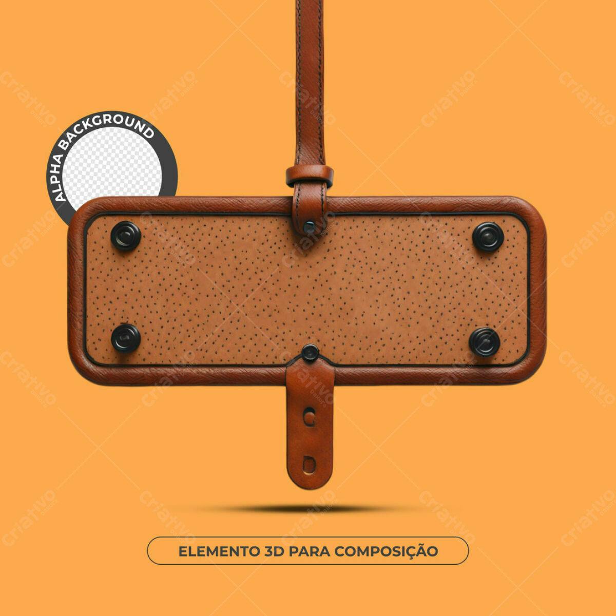 Elemento 3D Marrom para Mockup PSD Editável