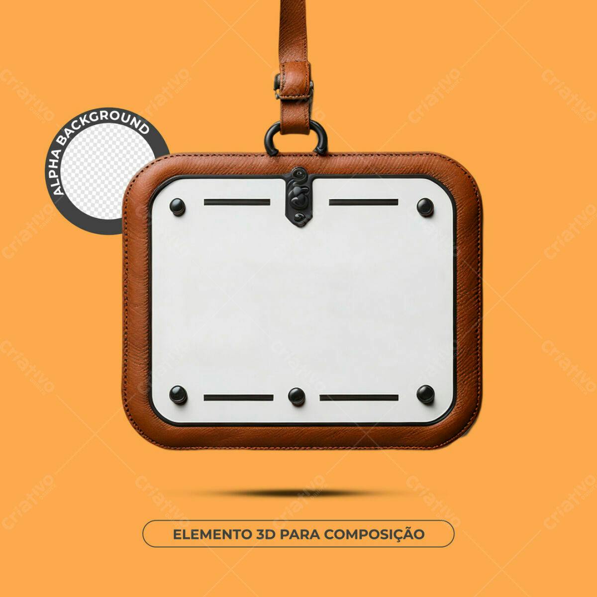 Elemento 3D Marrom e Bege PSD Editável