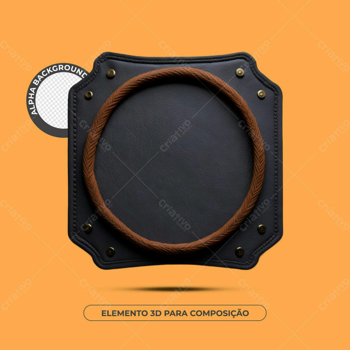 Elemento 3D de Couro PSD Editável