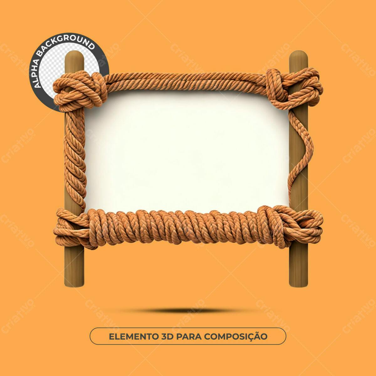 Moldura de Corda 3D PSD Editável