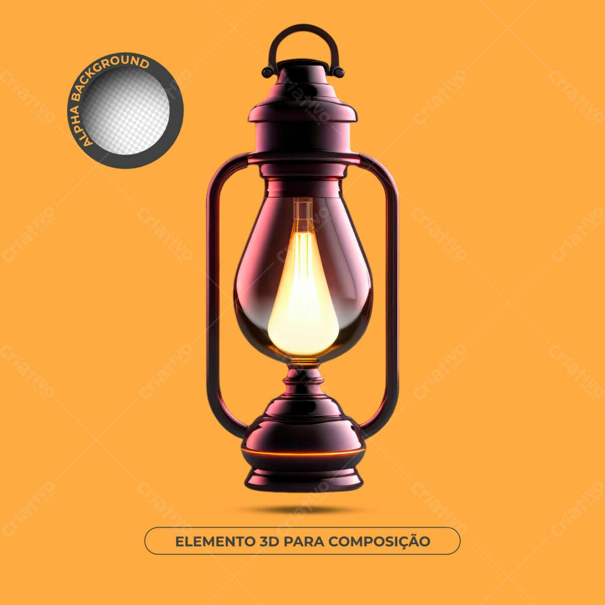 Elemento 3D de Lampião PSD Editável