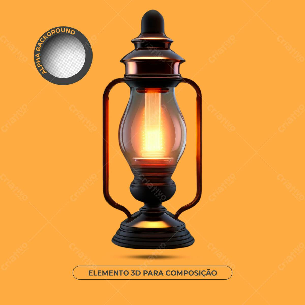 Elemento 3D Luminária PSD Editável