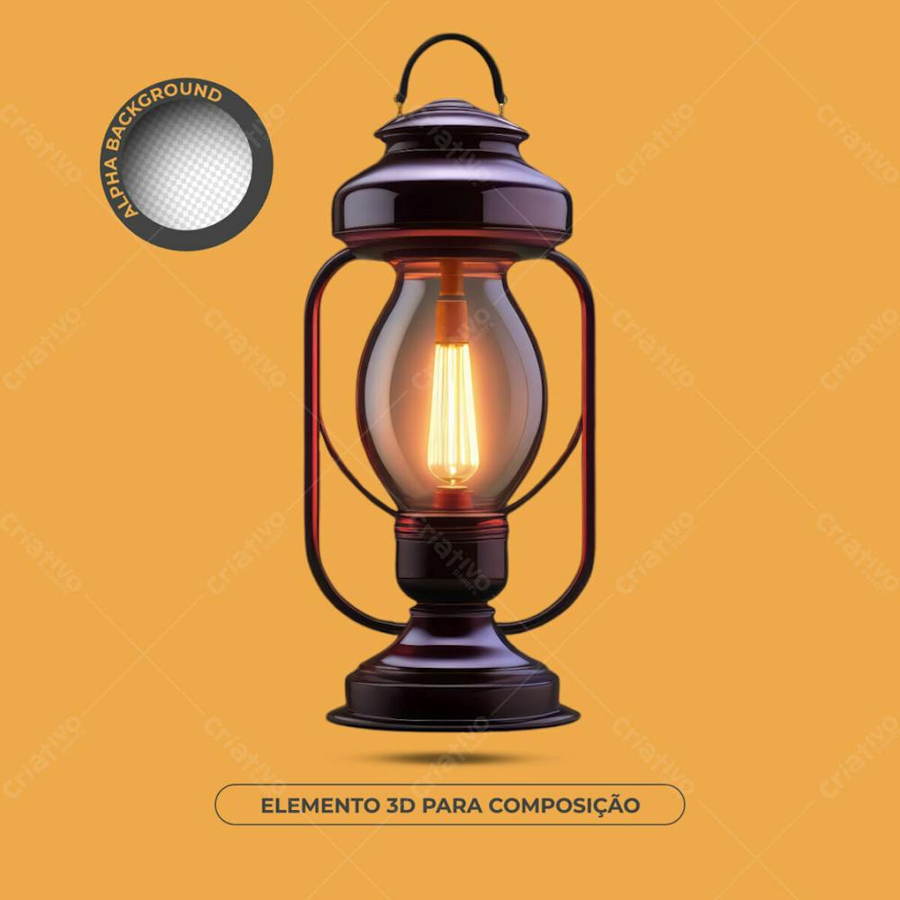 Luminária Elemento 3D Para Composição 4
