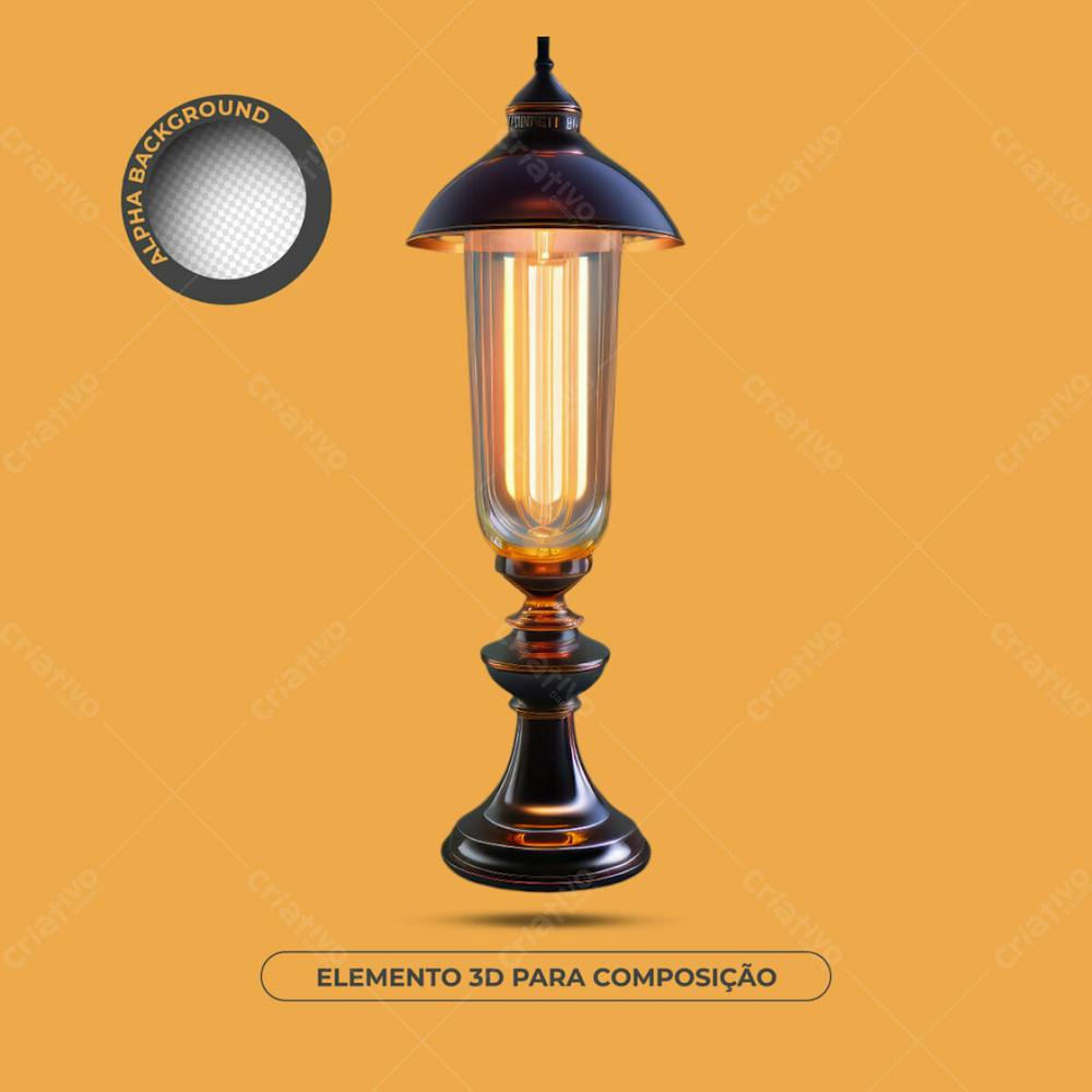 Luminária Elemento 3D Para Composição 8