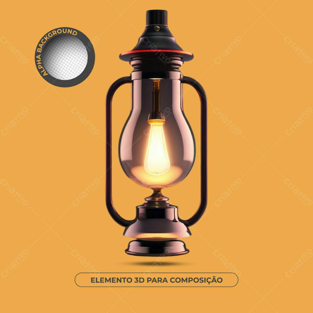 Luminária Elemento 3D Para Composição 9