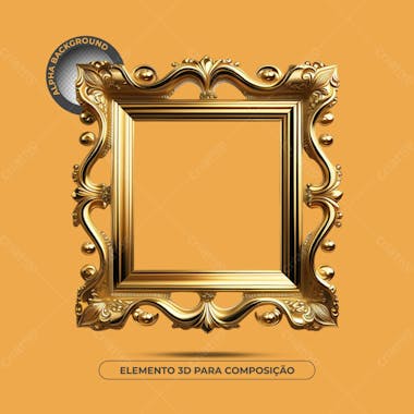 Porta retrato dourado para composição 7