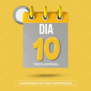 Calendário 3d para composição