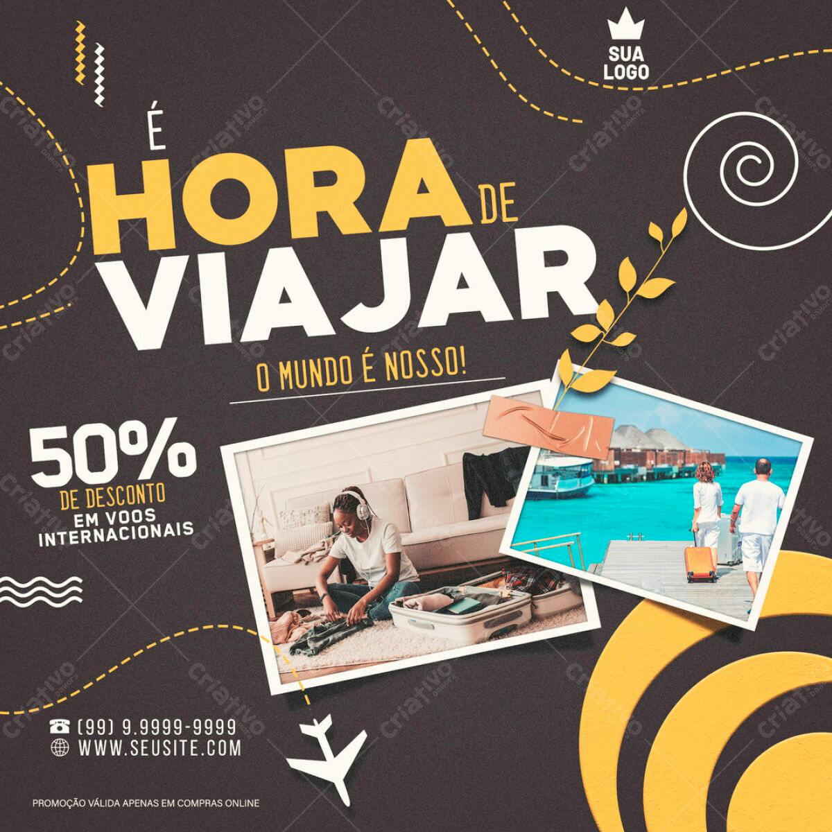 Flyer para Promoção de Viagem PSD Editável