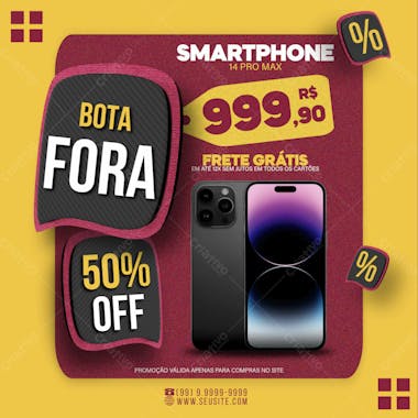 Bota fora flyer promoção feed