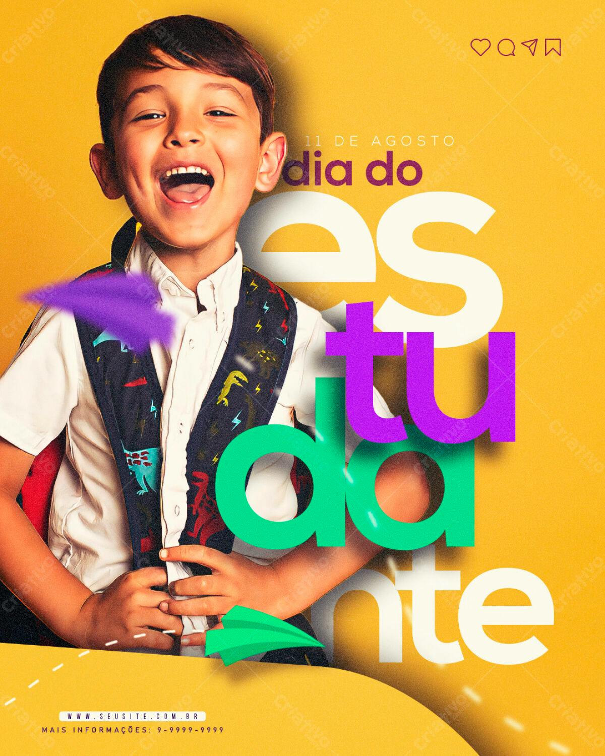 Flyer Dia do Estudante PSD Editável