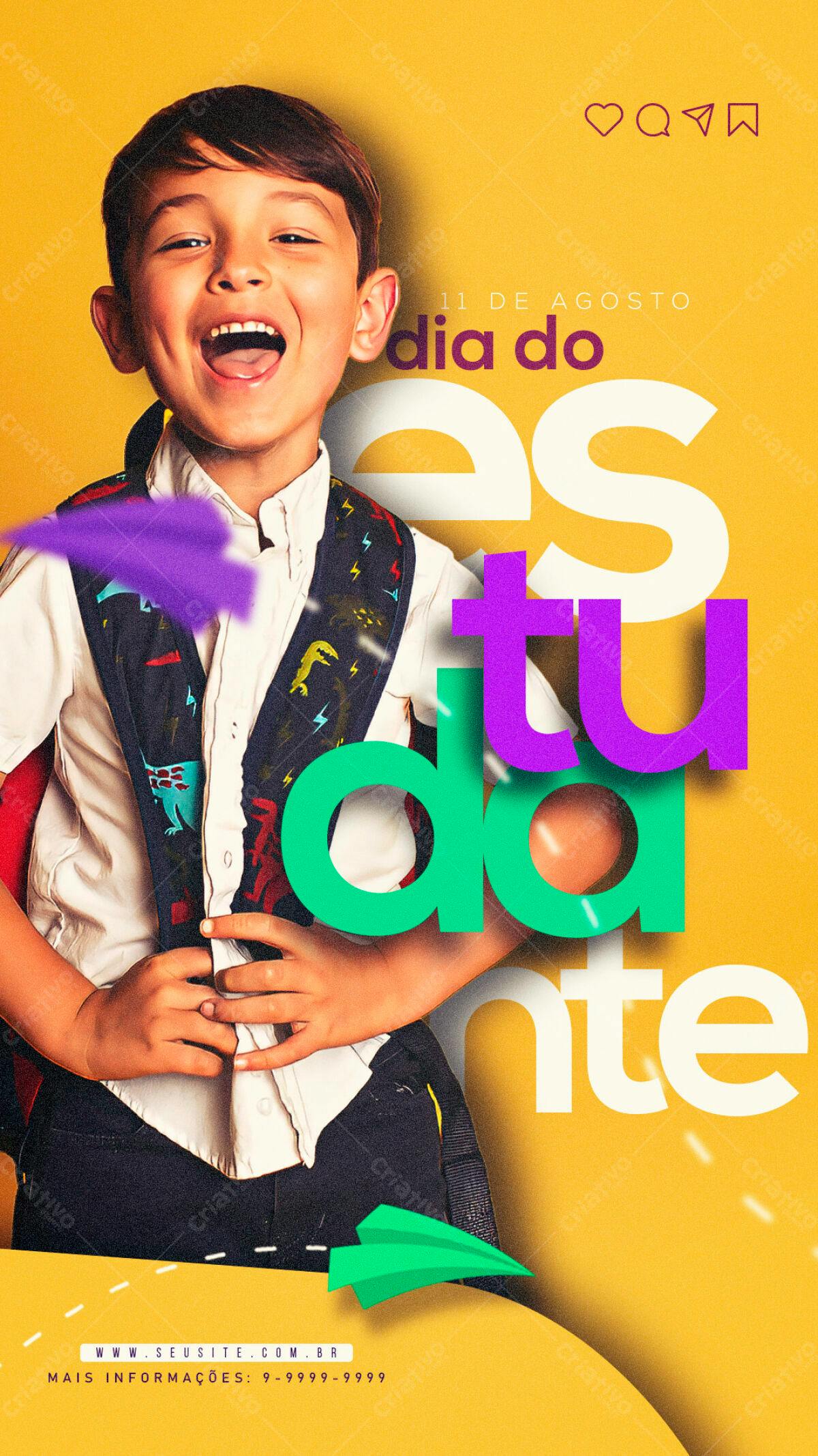 Flyer Dia do Estudante PSD Editável