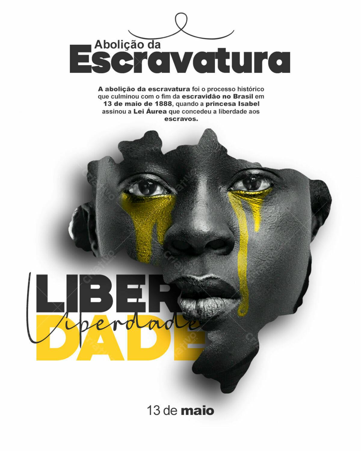 Flyer Dia da Abolição da Escravatura PSD Editável