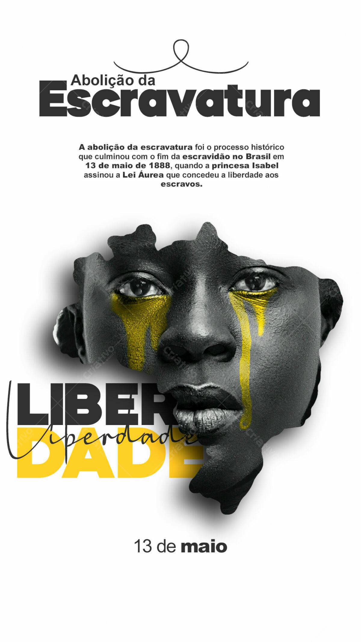 Poster Dia da Abolição da Escravatura PSD Editável