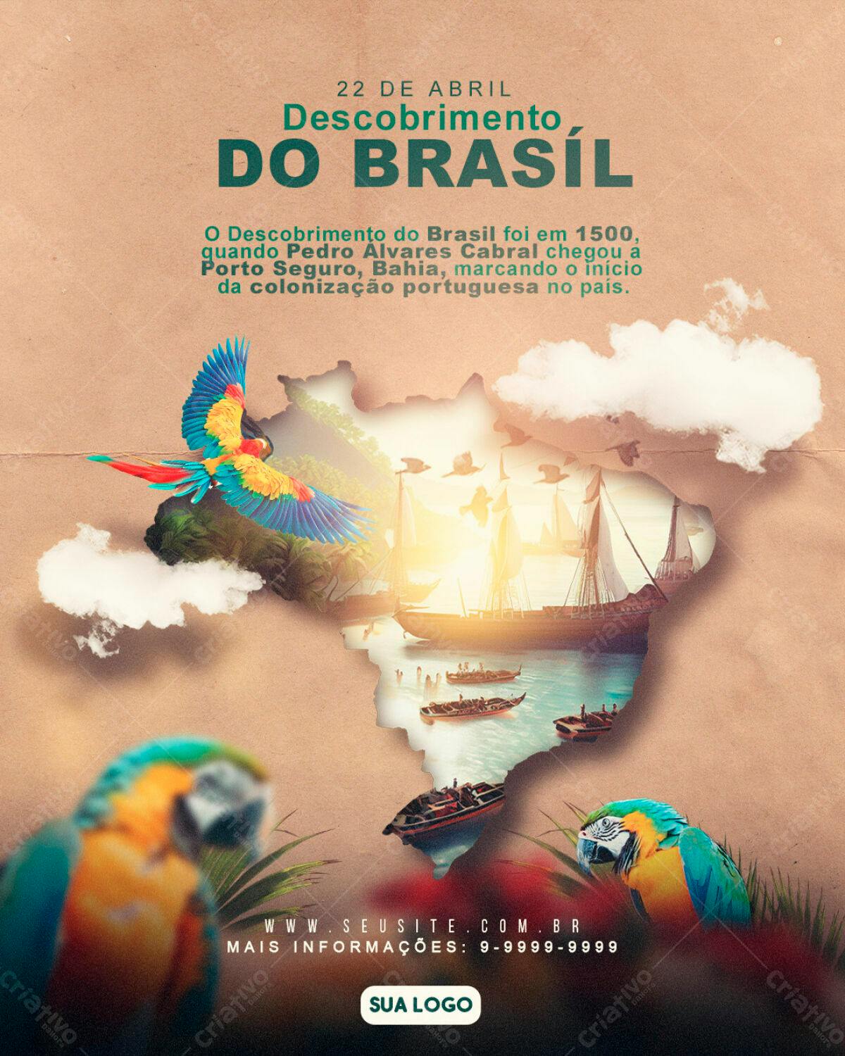 Flyer Descobrimento do Brasil PSD Editável